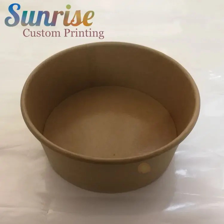 Wholesale Low Price Kraft Paper Salad Bowl Kraft Soup Cup With PET Lid