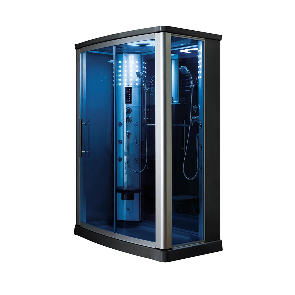 Bathroom aluminum profile tempered glass sliding door massage bath for 2 person simple dubai girl computer wet steam shower room