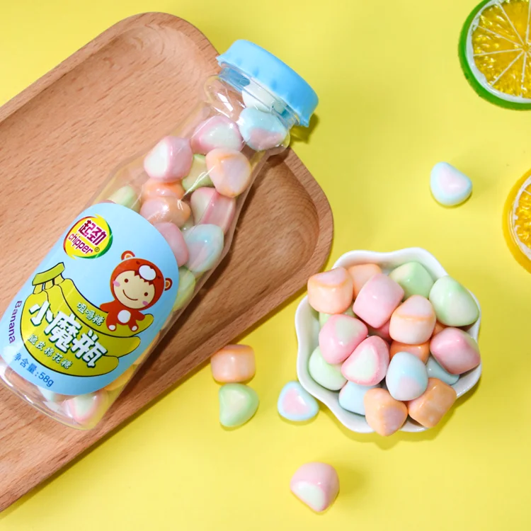 Hot heart shape marshmallows candy cotton candy