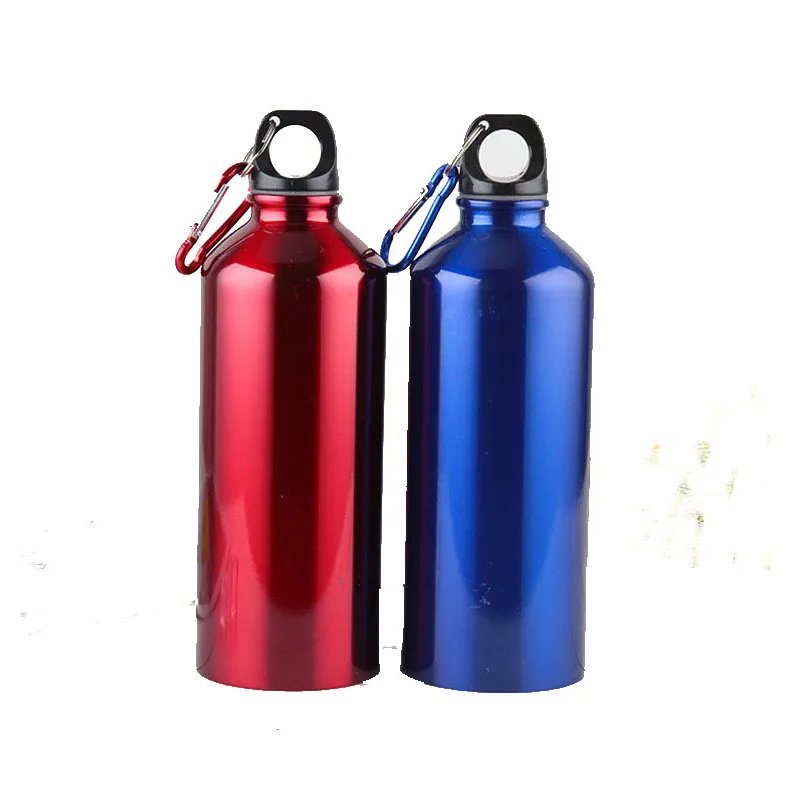 New Custom Logo Portable Stainless Steel Insulated Water Cup Single Wall Aluminum Sports Bicycle Water Bottles With Carabiner