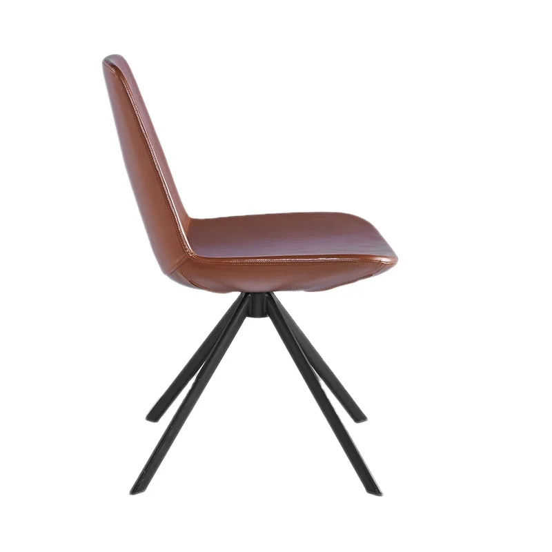 Steel Frame Vintage Luxury Molded Foam Polyurethane Furniture PU Leather Dining Chair Nordic