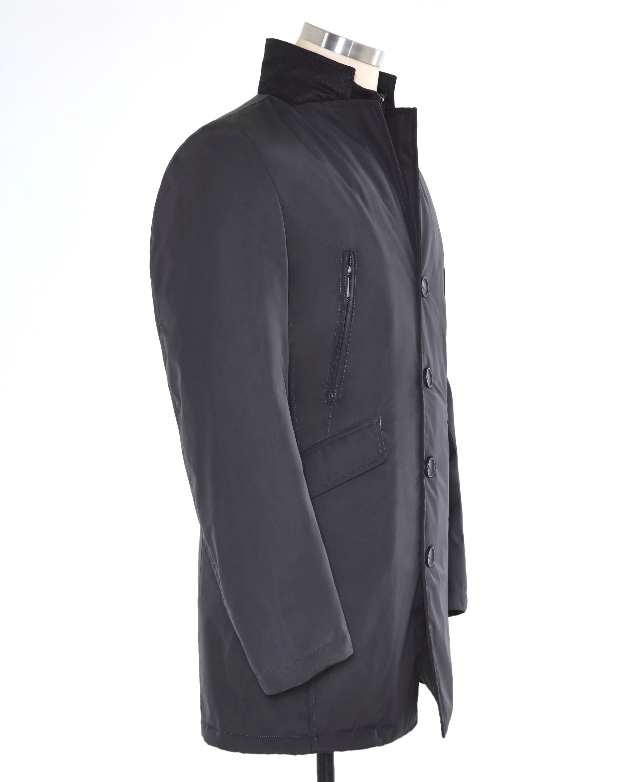 Windproof Waterproof Breathable Outdoor Jacket With Removable Insert And Collar Men Long Winter Coat