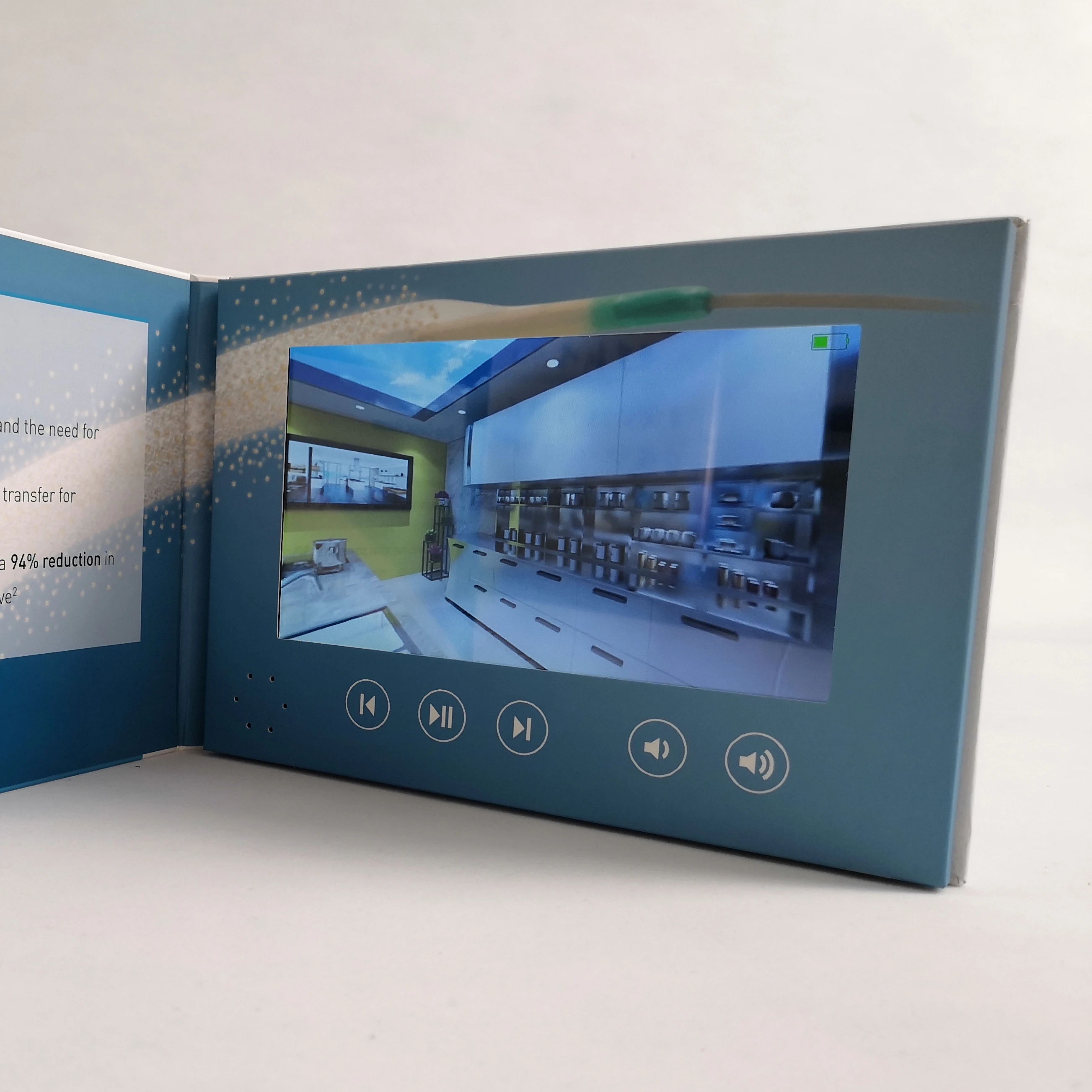 
New design customized 360 degree 7 inch LCD video book chinese homemade video brochure video card 