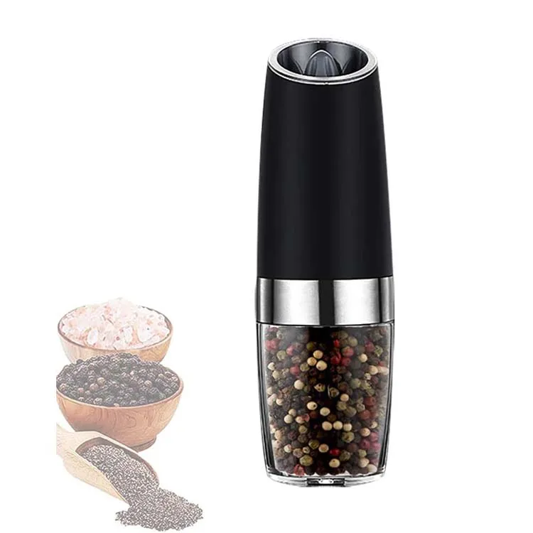 Promotional battery operate gravity handheld electric pepper mill grinder salt and pepper mill