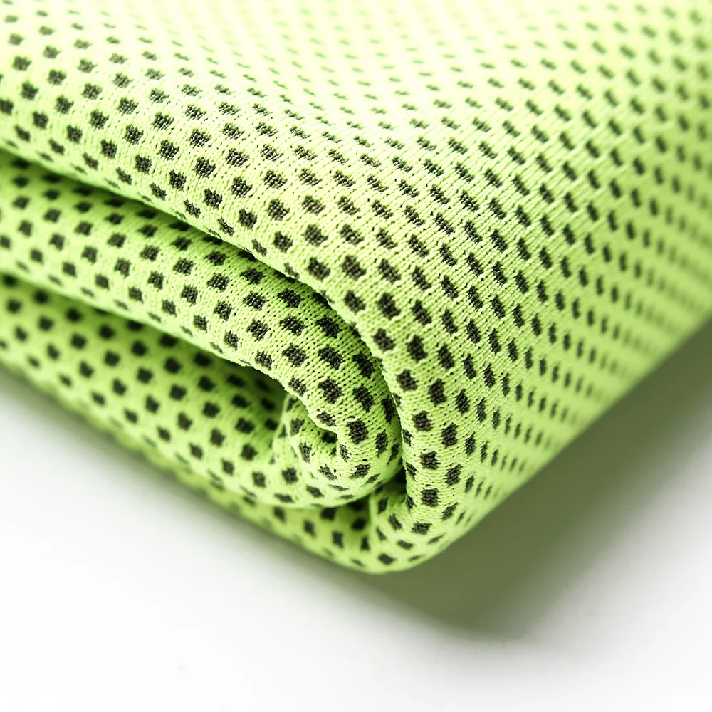 Cold feeling towel cloth high grade double color bird eye sportswear printed 100% polyester mesh fabric for sports shoes