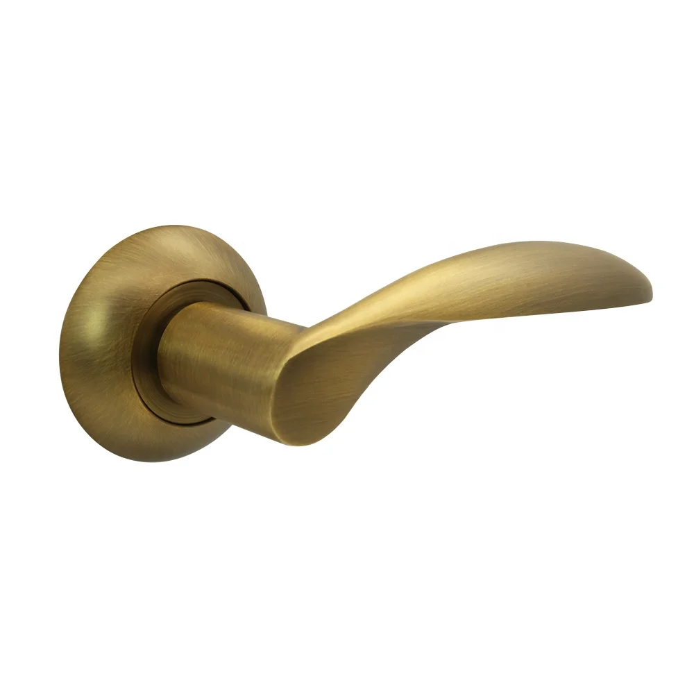 Full aluminum door handles,Bedroom bathroom door handles, European style round base door handles