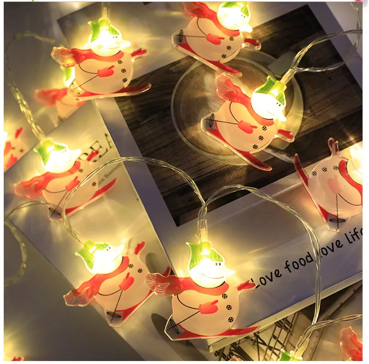 Christmas Lights Battery Operated Snowman 3M 20LEDs Fairy Bulbs Christmas Tree LED Santa Claus Christmas Gift Decoration Lights