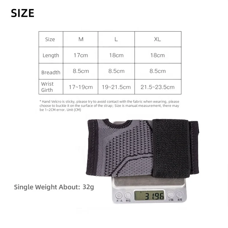 Sports Fitness Professional Unisex Nylon Breathable Compression Adjustable Adult Guard Wrist Support For Weightlifting