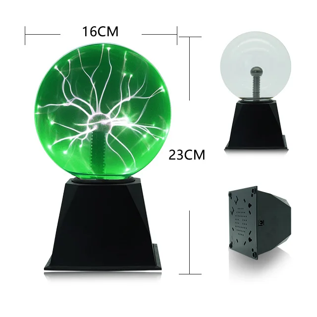 Dongguan пользовательский зеленый свет гром 6 дюймов плазменный шар лампа плазменная