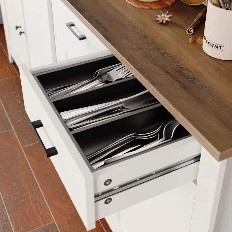 Simple Modern Light Luxury Dining Side Kitchen Storage Cabinet Mini With 2 Drawers And 2 Doors Freestanding Cupboard