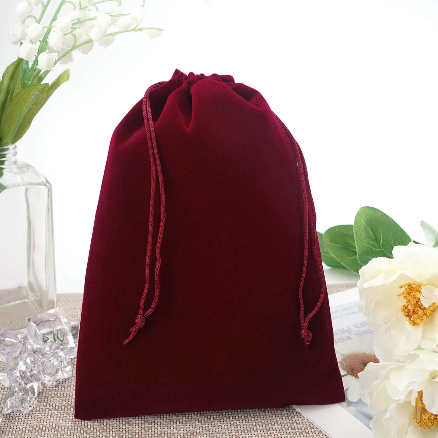 Personalized Bag Red velvet bags royal blue jewelry pouch suede pouch for Jewelry Gifts