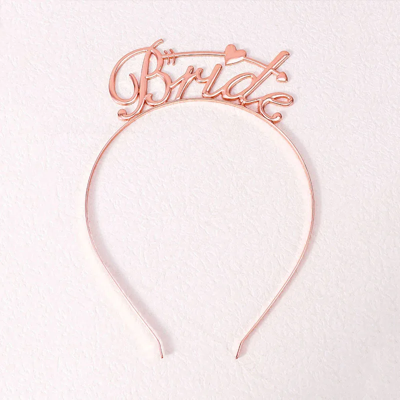 Wedding and Hen Party Hair Jewelry YiWu Supplies Metal Letter Bride Hairband Bride Shower Headbands