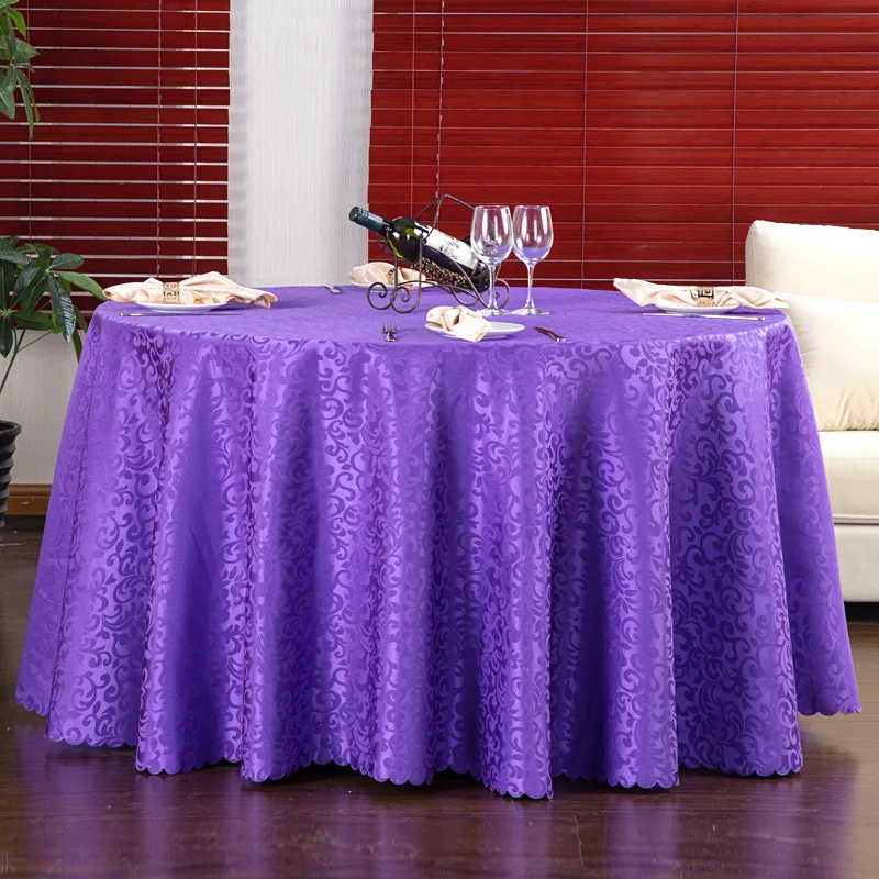 High-grade texture big round table hotel art restaurant multi-color customized star hotel table cloth
