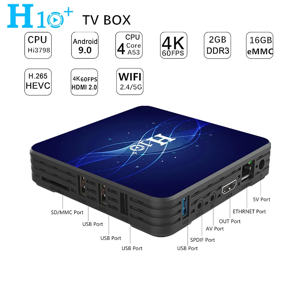 
Cheapest Factory Android 9.0 Smart Tv Box H10+ Hi3798 2G 16G Tv Box Hot Selling Media Player Set Top Box Stb H10 Plus 