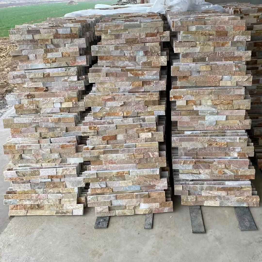 Оптовая продажа лучшее качество украшение для дома художественный настенный камень кирпичи самоклеящийся полосатый тонкий шиферный шпон