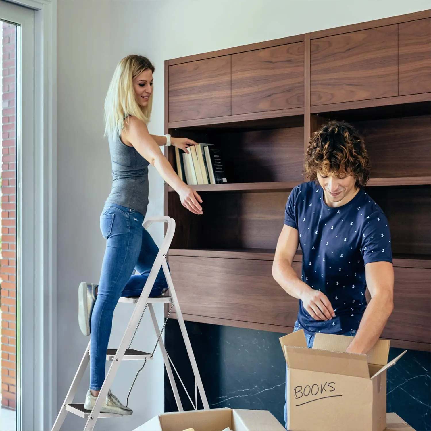 Pool Loft Multipurpose Steel Platform Household Folding Attic Aluminium Step Folding Ladder With 3 Step