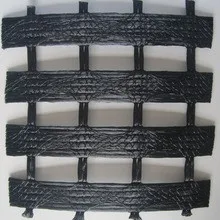 Uniaxial polyester geogrid welded /extruded knitted polyester geotextile 200/50KN
