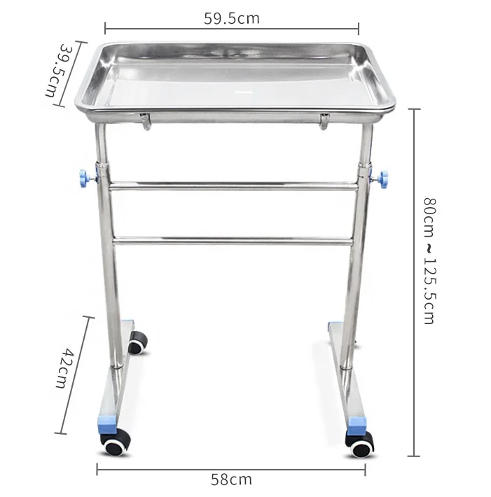 Hot Sell TRO-KF2021 Mobile SS Mayo Table Operating Room Medical Mayo Trolley