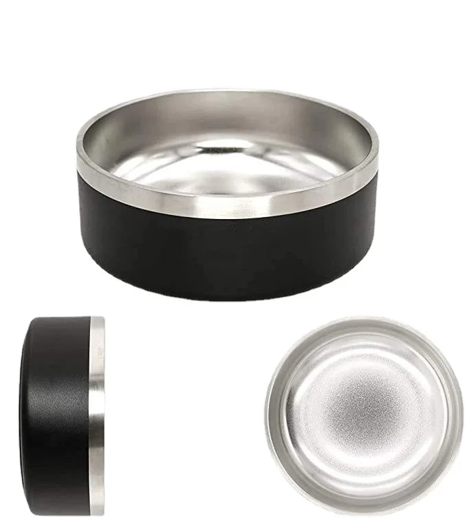 Double Wall Dog Bowl Slipper Platform 304 Stainless Steel Customized Package for Dogs Sustainable