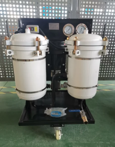 bypass filtration of hydraulic lubrication system double filter housing portable oil filter cart AOP-B32