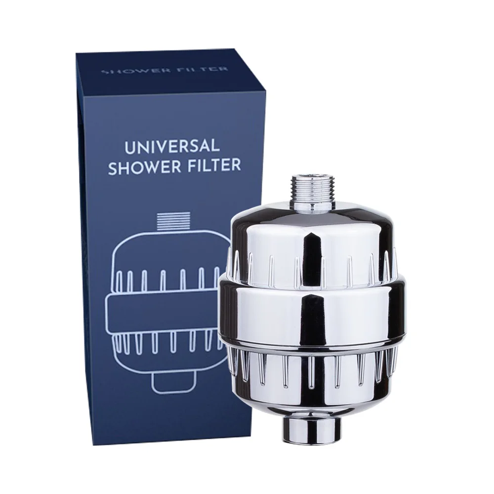 Оптовая продажа хром Универсальный 4 этапа душевой фильтр для жесткой воды осадка