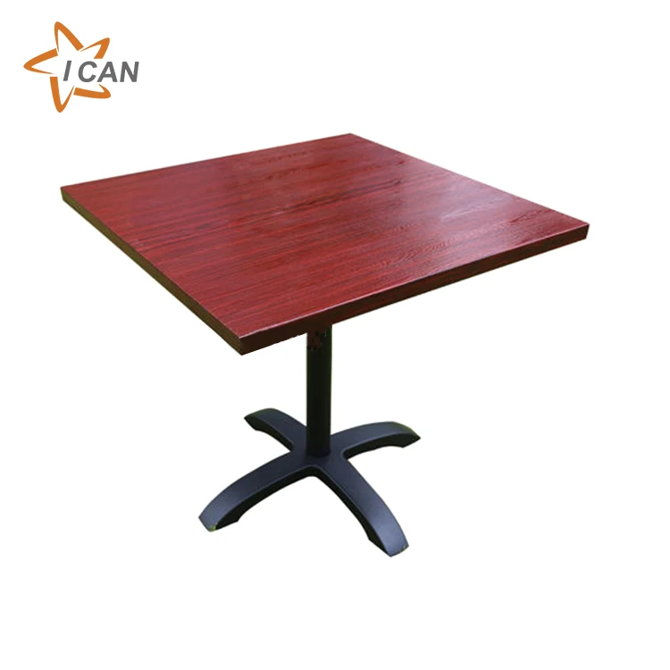 Factory Direct Selling Mahogany Wood Grain Outdoor Aluminium Dining Table