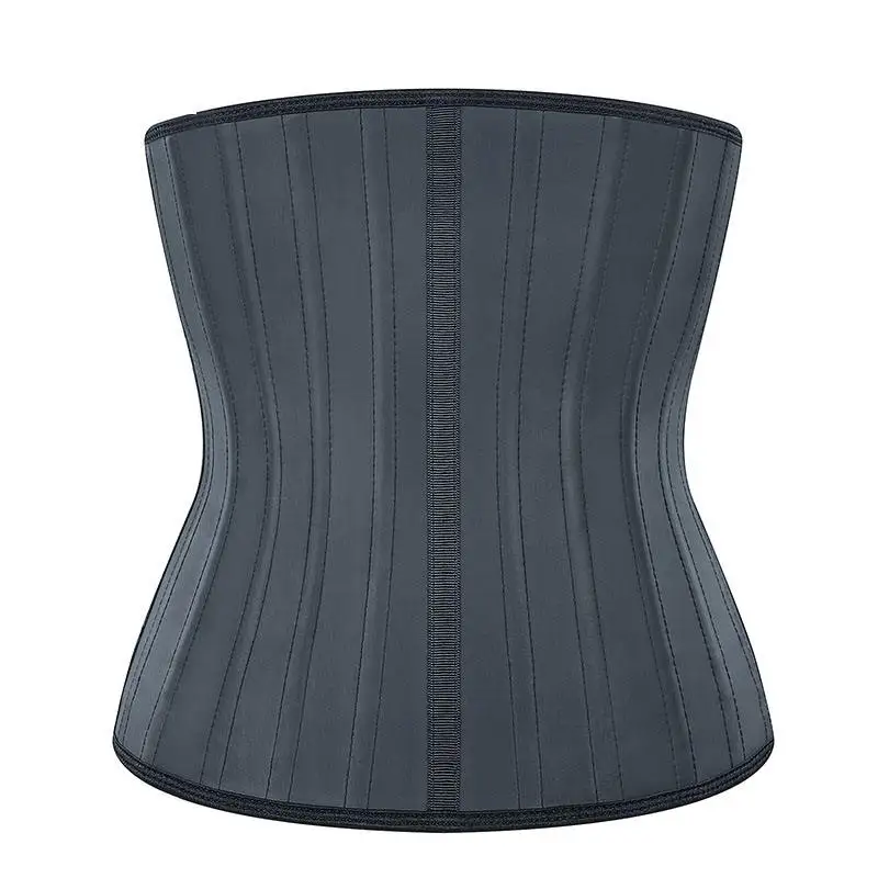 Wholesale New 33 cm Long Torso Waist Trimmer Women Slimming Shaper 3 Hooks Hot Sweat Corset 25 Steel Bone Latex Waist Trainer