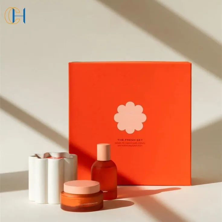 C&H Aroma Gift Set Luxury Skin Care Scrub Cream Custom Glass Room Spray and Floral Matte White Clay Ceramic Scented Candles