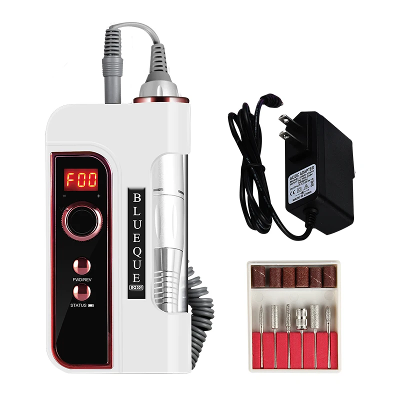 Handpiece 35000rpm Cordless Portable Electric Nail Drill Machine Rechargeable 50W Power e file Manicure Pedicure BQ301