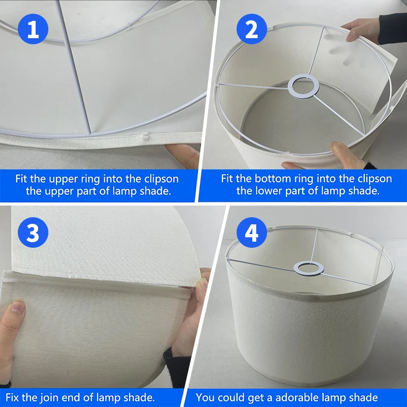 Table Lamp Lampshade Floor Lamp Beige Fine Linen Lampshade Removable And Washable Buckle Lampshade