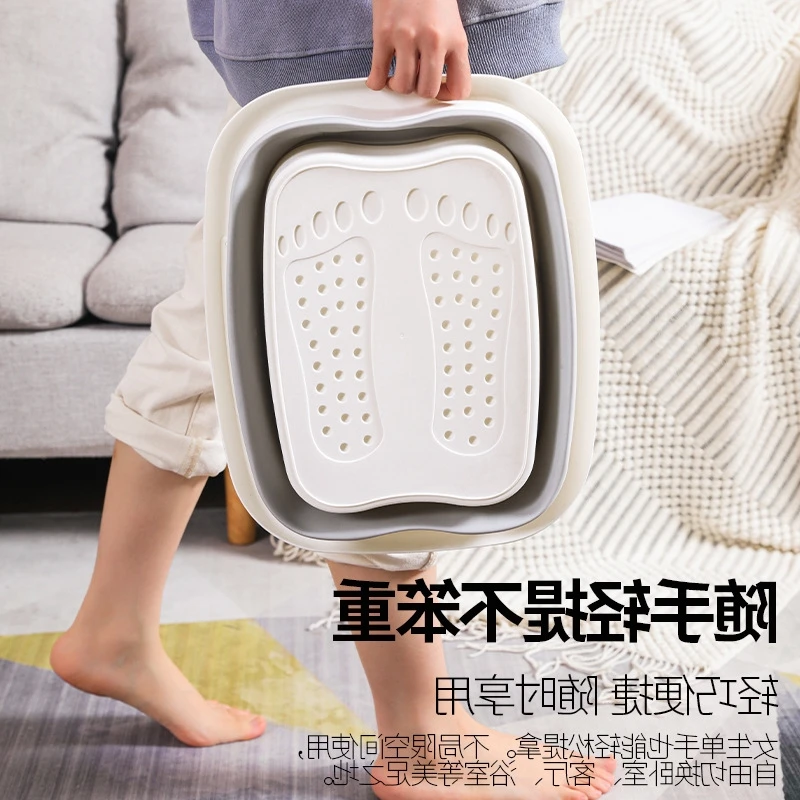 Hot Sale Folding Foot Soak Bucket Plastic Bath Basin Massage Household Adult bath With Handle