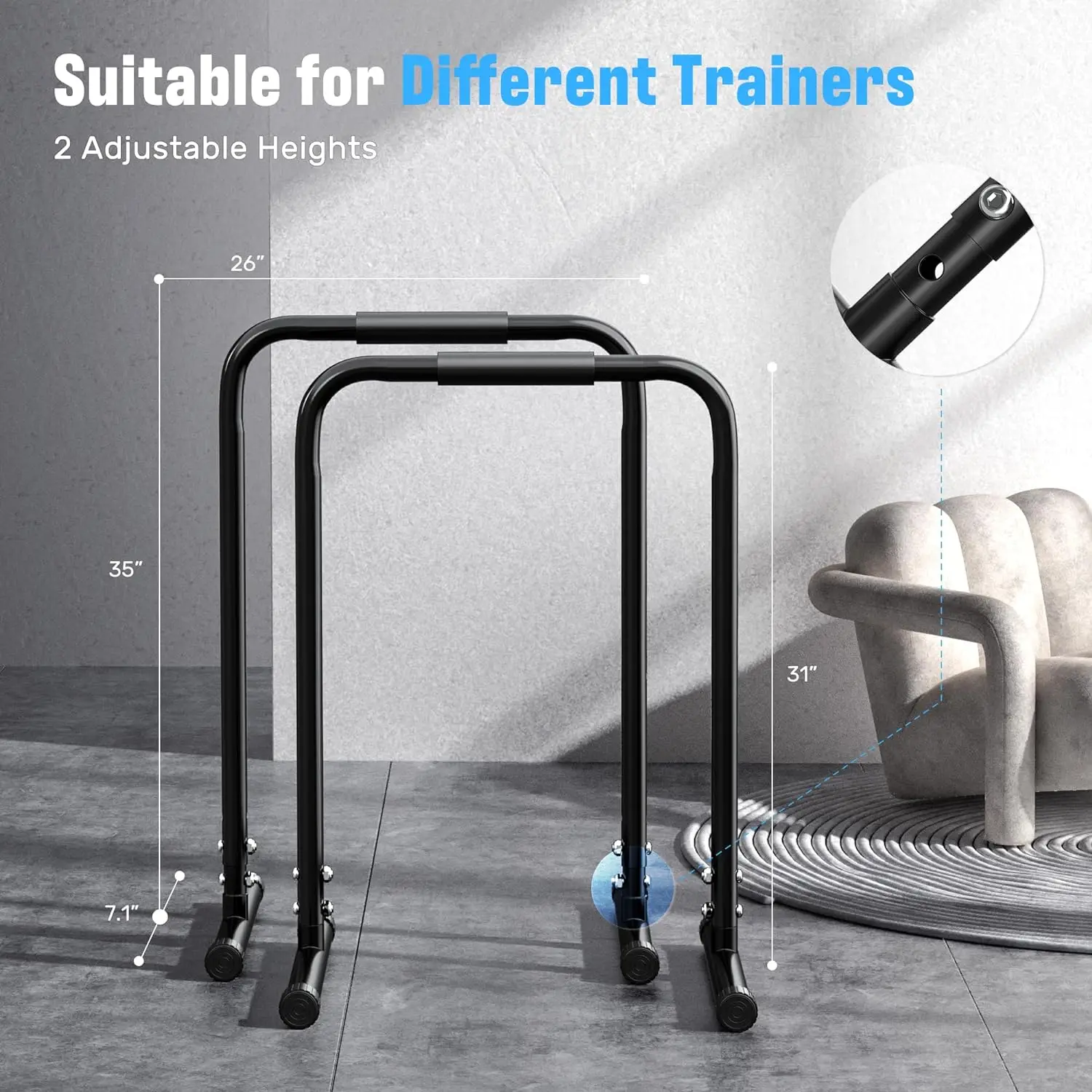 Heavy Duty Power Tower Multi-Functional Fitness Workout Stabilizer Dip Station & Parallette Push up Stand Steel Pull up Bar