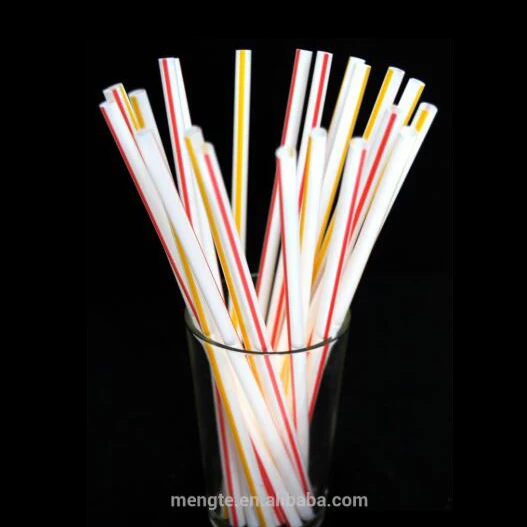 Прямая белая соломинка для питья Mengte в красно-желтую