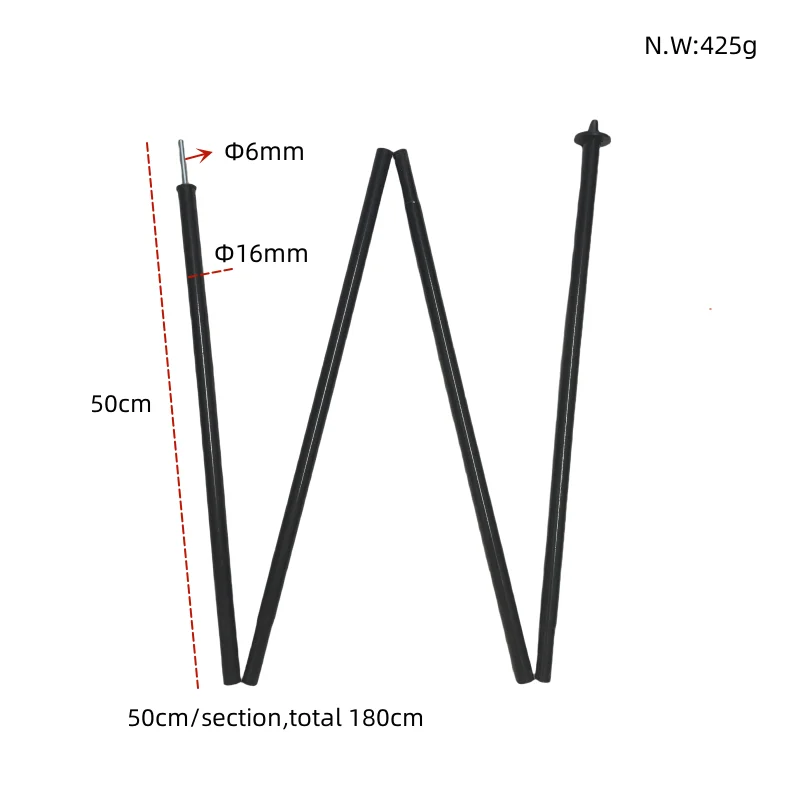 TPS 4-16-180 aluminum tent tarp pole aluminum foldable canopy pole for outdoor