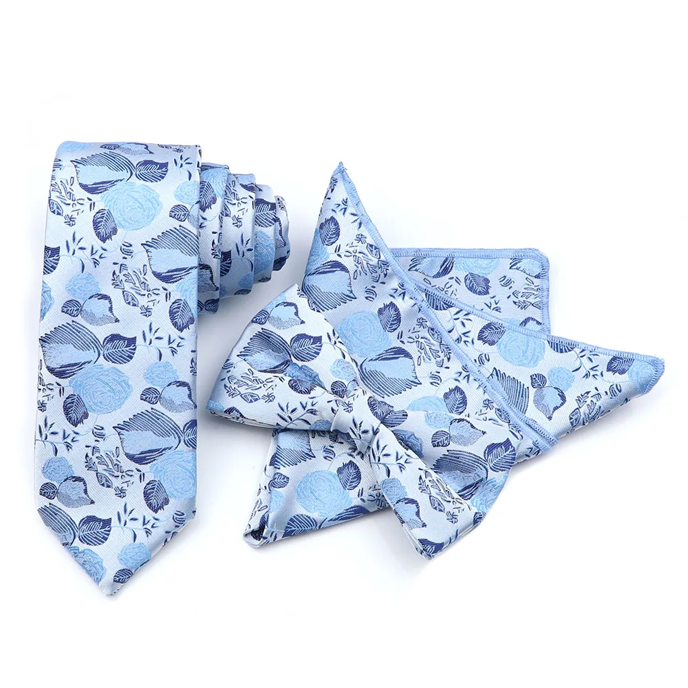 New Blue Pink Red Floral Jacquard Polyester Bowtie Mens Suit Tuxedo Wedding Dress Party Dinner Banquet Casual Butterfly Gift