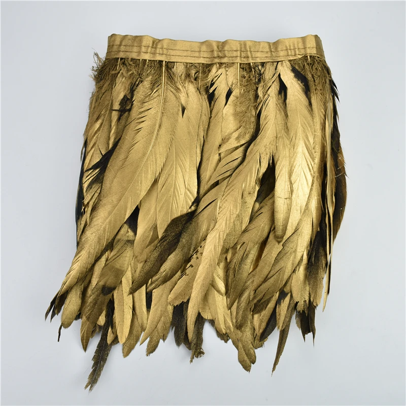 Wholesale 25-30cm Dyed  Rooster Saddle Hackle Feather Trimming Fringe for Carnival Clothing