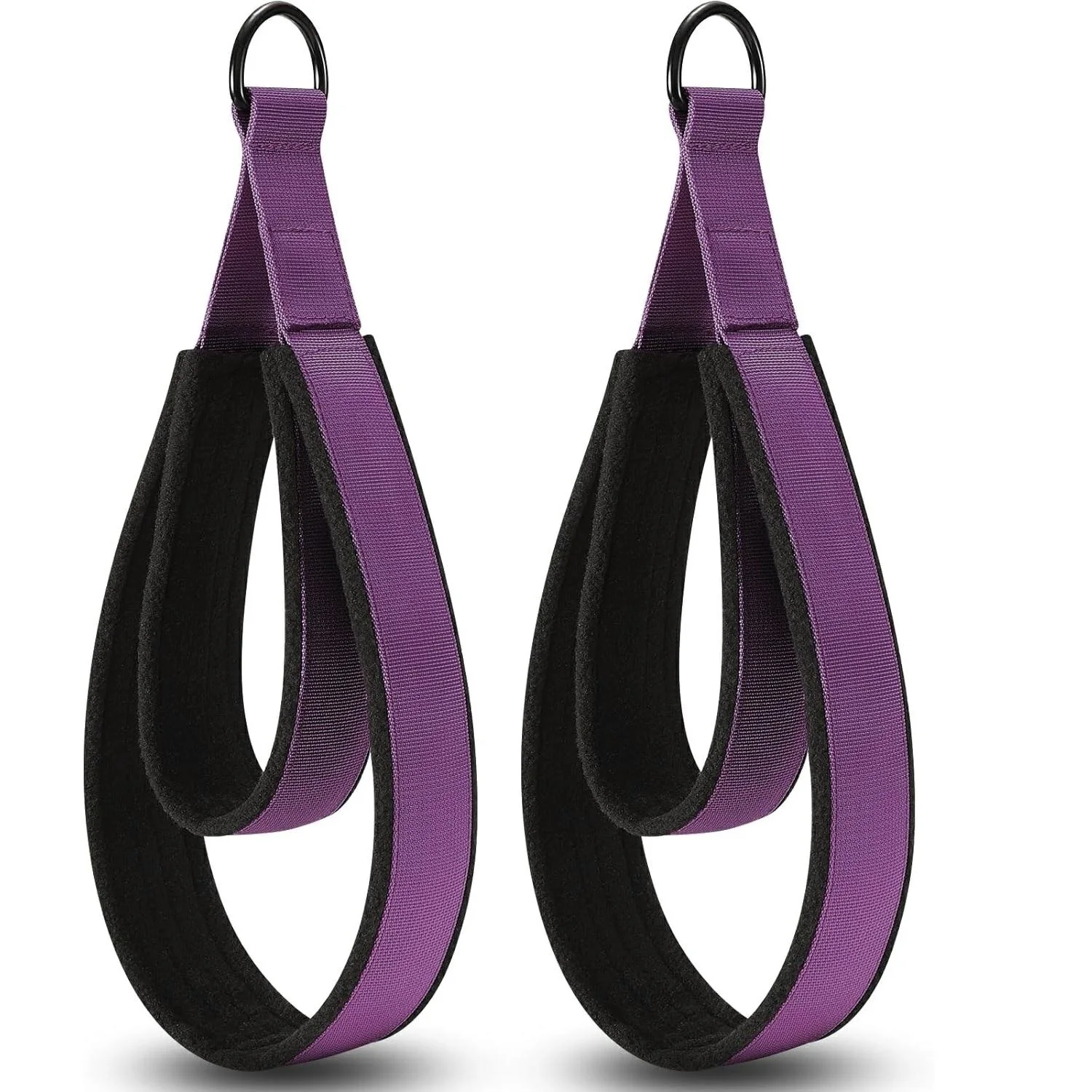 Fitness D-Ring Straps Double Loops Padded Pilates Equipment Exercise Straps Yoga Exercise Accessories for Home Gym Workout