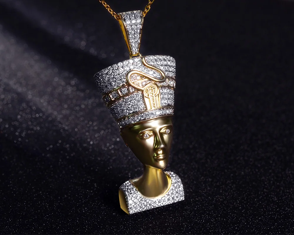 Fashion Jewelry New Design Personalized Gift Gold Filled Egyptian Pharaoh Head Pendant For Men