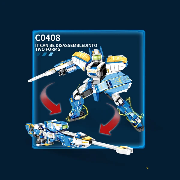 HW TOYS 560PCS Student Child Armored Deformation Robot Model Building Blocks Brick Galaxy Defender Robots Birthday Gift