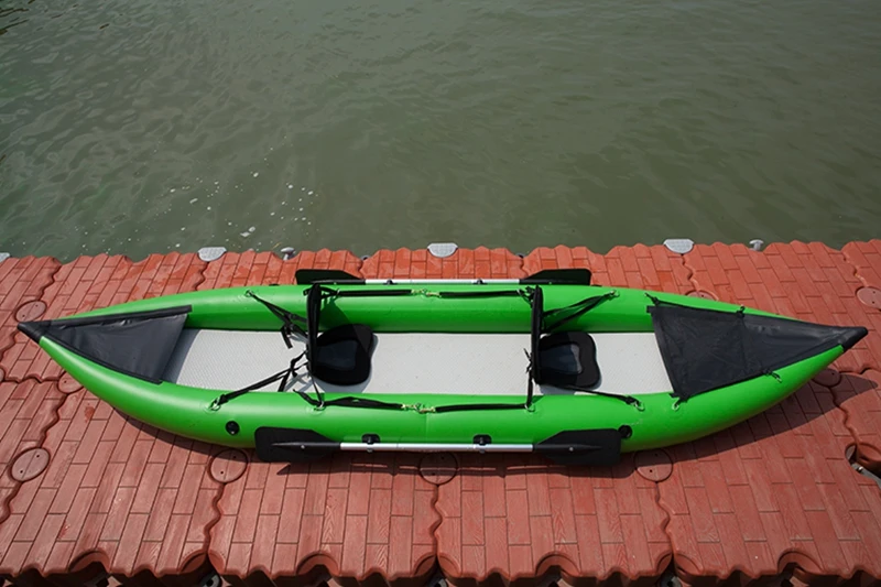 clear fishing inflatable pedal kayak 2 person float canoe/kayak