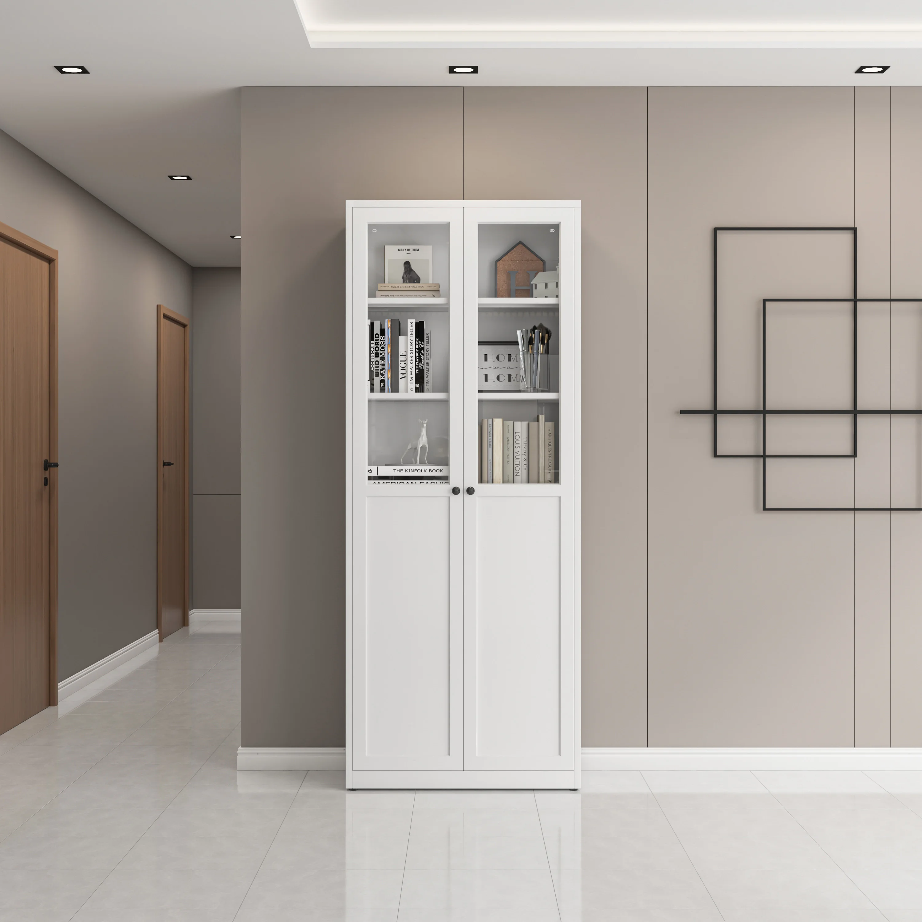 Hot Sale office unit cabinet bookcase showcase 4 door steel File Cabinet glass door  metal Filing Cabinet