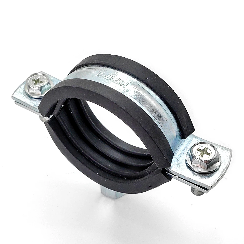High Quality Wholesale Heavy Duty Epdm Rubber Insert And Reinforced Band Zinc-plated Drainage Tubes Pipe Clamps With Nut
