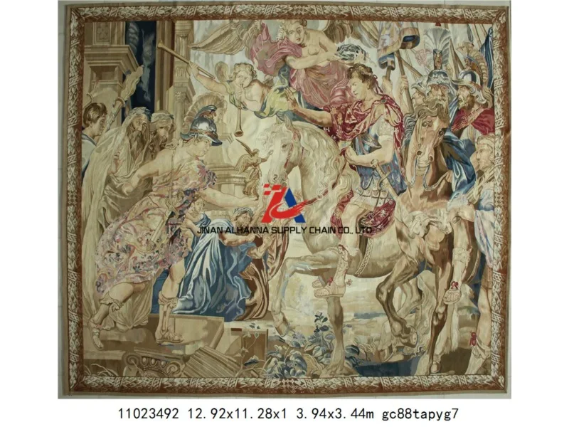 Brand new Large Rare Antique French Aubusson Style Wall Tapestry 126 x 89 cm with CE certificate