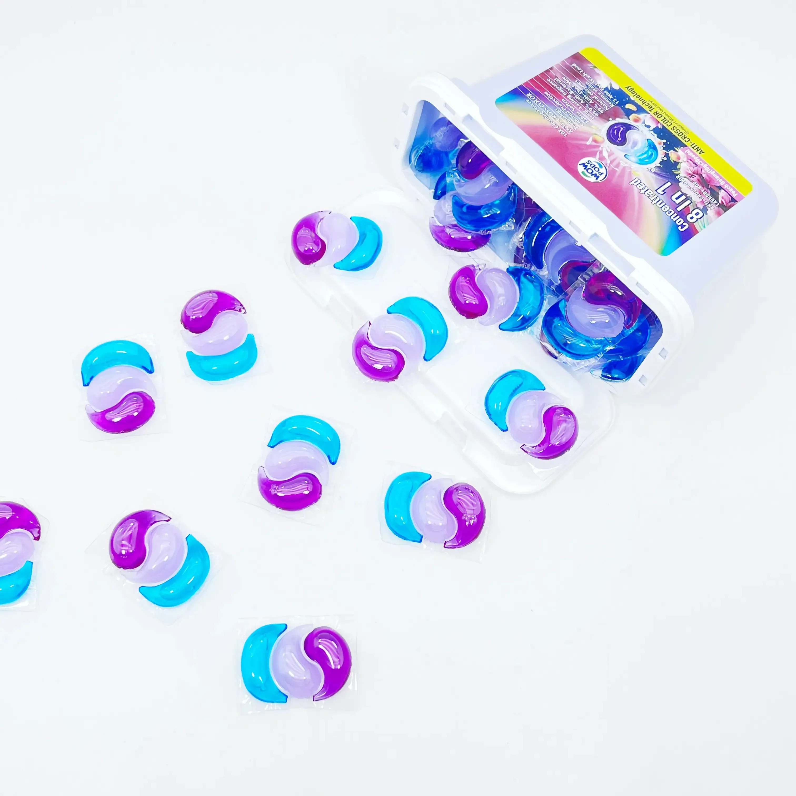 Sukgarden 3 In 1 3d Dazzling Color Protection Fragrance 10g*50 8x Clean Removing Bacteria And Mites Laundry Detergent Pods Box