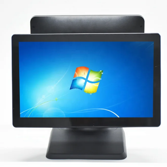 OEM POS Manufacturer Dual Screen 15.6 inch + 12.1 inch All in one POS Cash Register for restaurant POS Systems