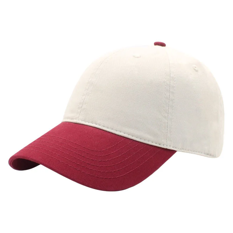 Splicing solid color cotton casual all-matching solid color duck cap for men and women retro simple joint soft top baseball cap