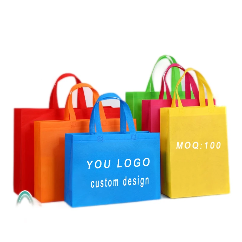 wholesale recycled Eco Friendly supermarket shopping tote bags cheap price non woven fabric bag