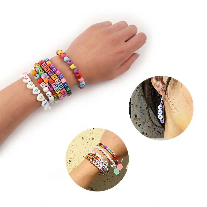 AC1174 500g/bag 6MM Russian Letter Acrylic Beads Square Russia Alphabet Cube Loose Spacer Beads For DIY Jewelry Making Bracelet