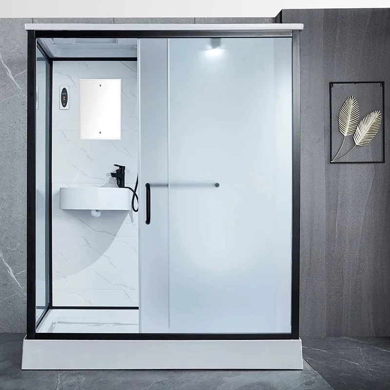 XNCP Modern Complete Integrated Prefab Bathroom Unit Sliding Open Prefabricated Modular Square Shower Cubicle with Toilet Hotels