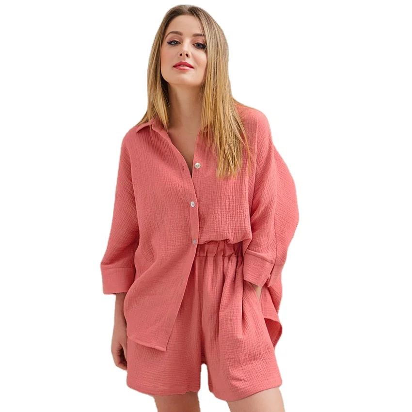 Women clothing sets long sleeve shirt and shorts outfits pajamas set sexy home wear outdoor clothes sets loungewear